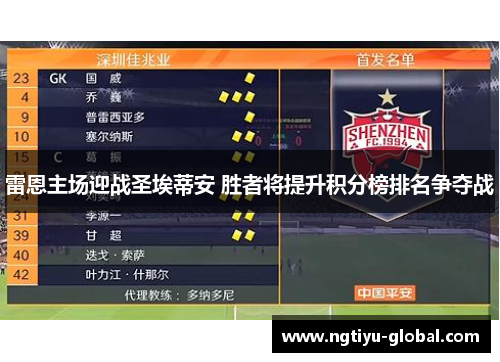 雷恩主场迎战圣埃蒂安 胜者将提升积分榜排名争夺战